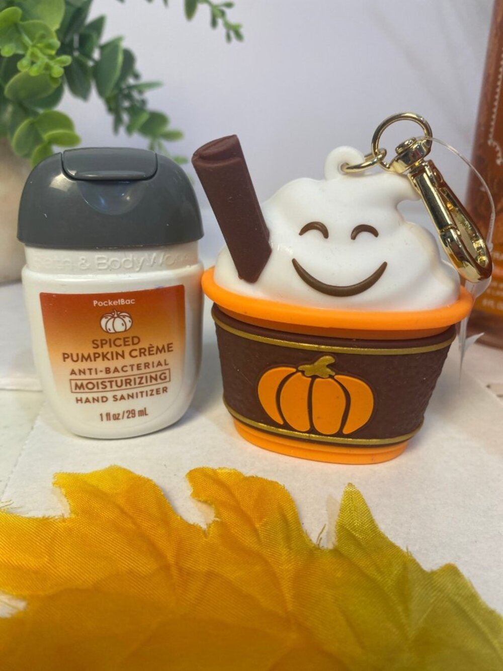 NWT “Pumpkin Latte” Pocketbac Holder Fall Autumn & Sanitizer Bath & Body Works